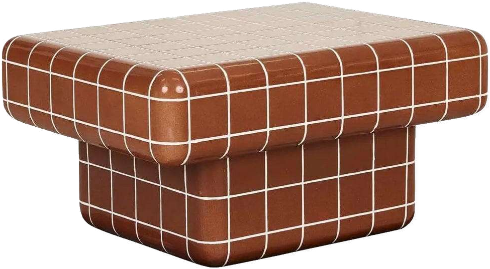 GlobeWest Seville Tile Coffee Table - Red Glazed GRC