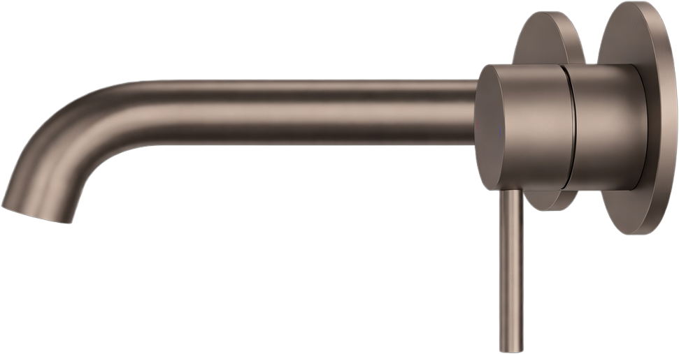 Caroma Caroma Liano II 175mm Wall Basin/Bath Mixer and Outlet Lead Free Brushed Bronze