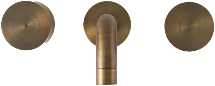Wall Spout Round Taps Antique Brass