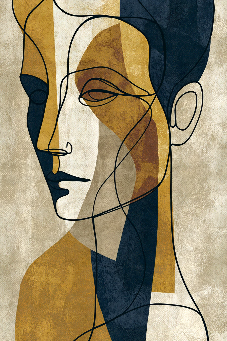 Abstract Line Art Portrait